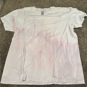 Urban Outfitters White and Pink Tie Dye T-Shirt